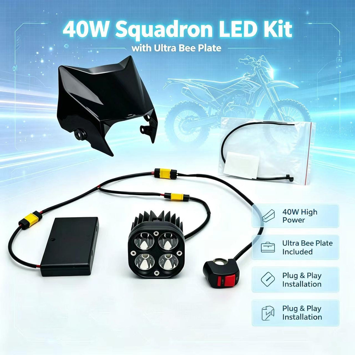 Wintai-Tech Universal Battery Pack Baja Squadron Light Surron Ultra Bee Front Plate