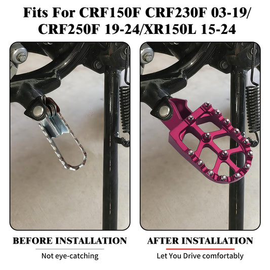 CNC Aluminum Wide Dirt Bike Foot Pegs 8 Colors Anti-Slip for Surron Light Bee E Ride Pro Honda CRF150F CRF230F CRF250F XR150L
